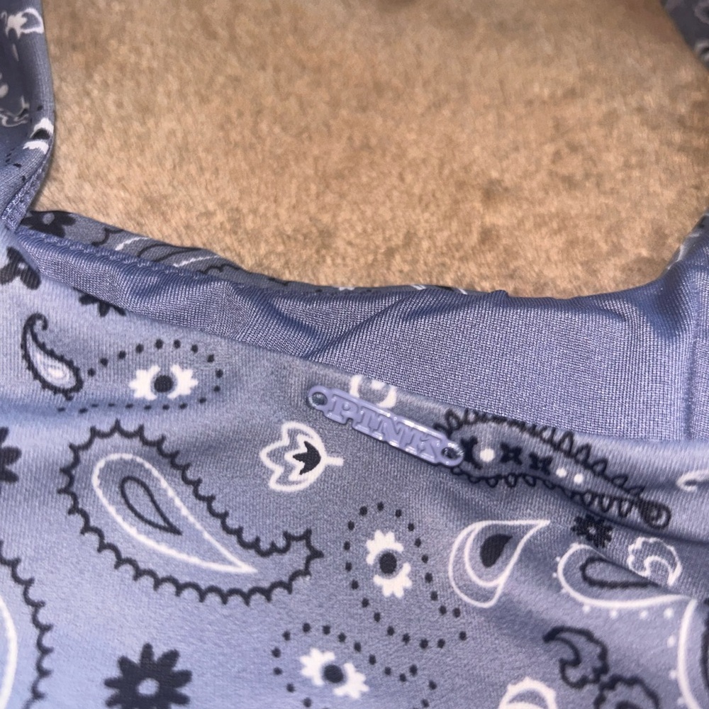 Gray Blue Patterned Bikini Set - image 3